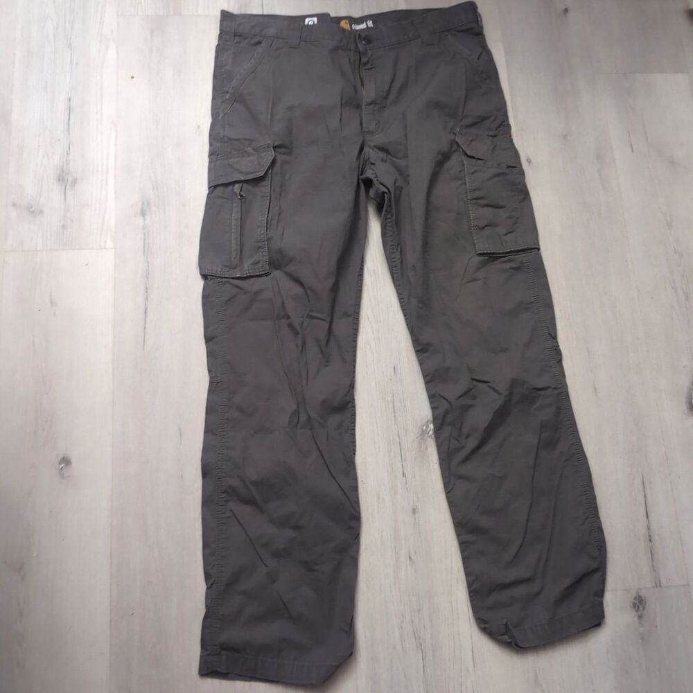 Carhartt Force Relaxed Fit Cargo Pants Mens 38 Gray Ripstop Workwear